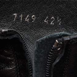 Yves Saint Laurent Black Leather Zip Ankle Length Boots Size 42.5