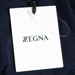 Z Zegna Navy Blue Wool Knit Sweater XXL