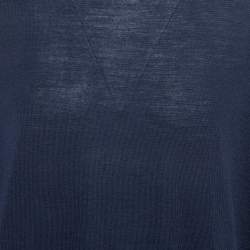 Z Zegna Navy Blue Wool Knit Sweater XXL