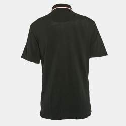 Z Zegna Techmerino Black Wool Pique Polo T-Shirt XL