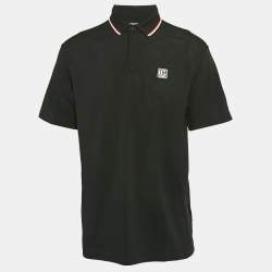 Z Zegna Techmerino Black Wool Pique Polo T-Shirt XL