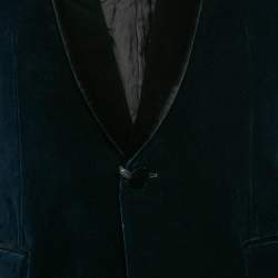 Z Zegna Blue Velvet Cotton Button Front Drop 8 Blazer XL