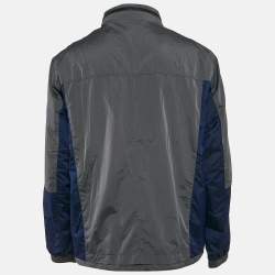 Z Zegna Multicolor Nylon Color-Block Zip-Up Hooded Jacket XL