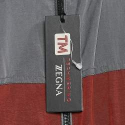 Z Zegna Multicolor Nylon Color-Block Zip-Up Hooded Jacket XL