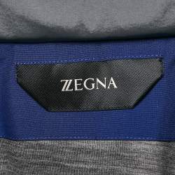 Z Zegna Multicolor Nylon Color-Block Zip-Up Hooded Jacket XL