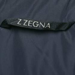 Z Zegna Navy Blue Synthetic Foldable Long Coat XL