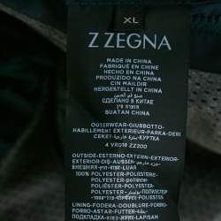 Z Zegna Navy Blue Synthetic Foldable Long Coat XL