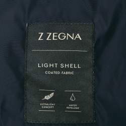 Z Zegna Navy Blue Synthetic Foldable Long Coat XL