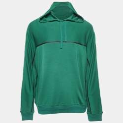 Z Zegna Techmerino Green Wool Jersey Hooded Sweatshirt XL 