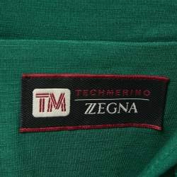 Z Zegna Techmerino Green Wool Jersey Hooded Sweatshirt XL 