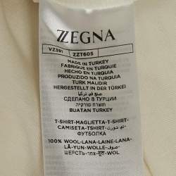Z Zegna Techmerino Off White Wool Jersey Crew Neck T-Shirt XL