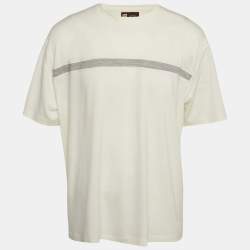 Z Zegna Techmerino Off White Wool Jersey Crew Neck T-Shirt XL