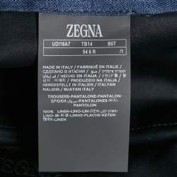 Pre Owned Zegna Blue Linen Shorts XXL