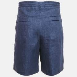 Pre Owned Zegna Blue Linen Shorts XXL