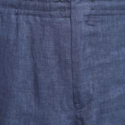 Pre Owned Zegna Blue Linen Shorts XXL