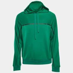 Technmerino Z Zegna Green Wool Jersey Hooded Sweatshirt M