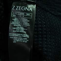 Z Zegna Navy Blue Wool Knitted Double-Breasted Cardigan M