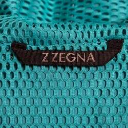 Pre Owned Z Zegna Blue Synthetic Windbreaker Vest Jacket L