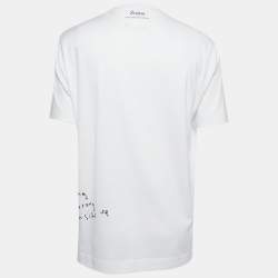 Pre Owned Z Zegna White Cotton 'Love Makes A Man' Print T-Shirt XL