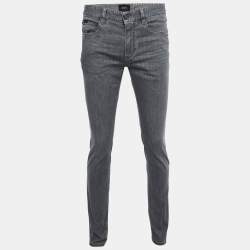 Z Zegna Grey Distressed Denim Slim Fit Jeans M Waist 32"