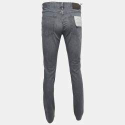 Z Zegna Grey Distressed Denim Slim Fit Jeans M Waist 32"