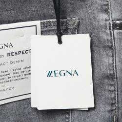 Z Zegna Grey Distressed Denim Slim Fit Jeans M Waist 32"