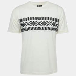 Pre Owned Z Zegna White Jersey Graphic T-Shirt M
