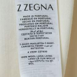 Pre Owned Z Zegna White Jersey Graphic T-Shirt M