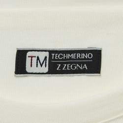 Pre Owned Z Zegna White Jersey Graphic T-Shirt M