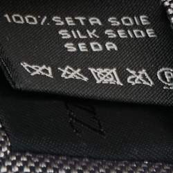 Z Zegna Grey Patterned Skinny Silk Tie