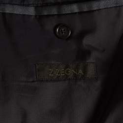 Z Zegna Blue Wool Blend Single Breasted Blazer L