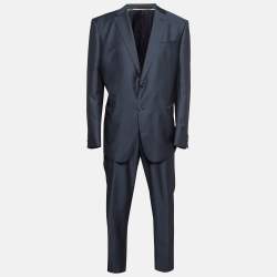 Z Zegna Grey Wool Tailored Suit Set 4XL