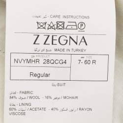 Z Zegna Grey Wool Tailored Suit Set 4XL
