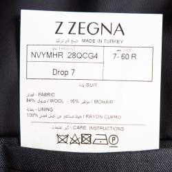 Z Zegna Grey Wool Tailored Suit Set 4XL