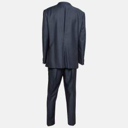 Z Zegna Grey Wool Tailored Suit Set 4XL