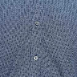 Z Zegna Blue Printed Cotton Button Front Shirt S