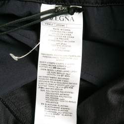 Z Zegna Navy Blue Techmerino Wool Paneled Pants XXL