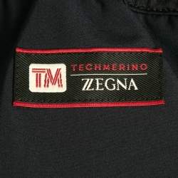 Z Zegna Navy Blue Techmerino Wool Paneled Pants XXL