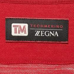 Pre Owned Z Zegna Red Pique Wool Techmerino Polo T-Shirt M
