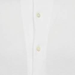 Z Zegna White Textured Cotton Long Sleeve Shirt XXL