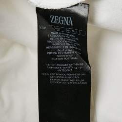 Z Zegna  White Logo Print Cotton Crew Neck T-Shirt XXL