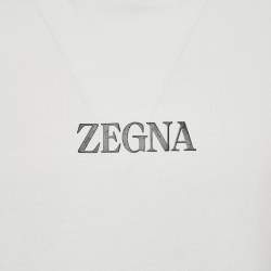 Z Zegna  White Logo Print Cotton Crew Neck T-Shirt XXL