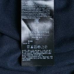 Z Zegna Navy Blue Textured Cotton Long Sleeve Shirt XXL