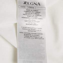 Z Zegna White Logo Print Jersey Crew Neck T-Shirt L