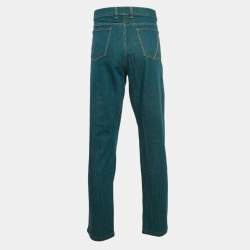 Z Zegna Teal Blue Denim Slim Fit Jeans 4XL Waist 44"