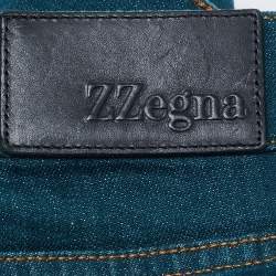 Z Zegna Teal Blue Denim Slim Fit Jeans 4XL Waist 44"