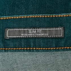 Z Zegna Teal Blue Denim Slim Fit Jeans 4XL Waist 44"