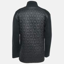 Z Zegna Black Knit and Nylon Button Front Jacket XL