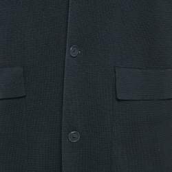 Z Zegna Black Knit and Nylon Button Front Jacket XL