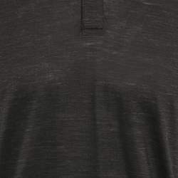 Z Zegna Black Techmerino Linen Polo T-Shirt L